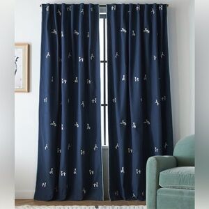 Anthropologie Monroe Curtains (pair) with Embroidered Dalmatians